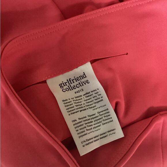 Girlfriend Collective High Rise Run Biker Shorts Pink/Red S - Picture 5 of 6